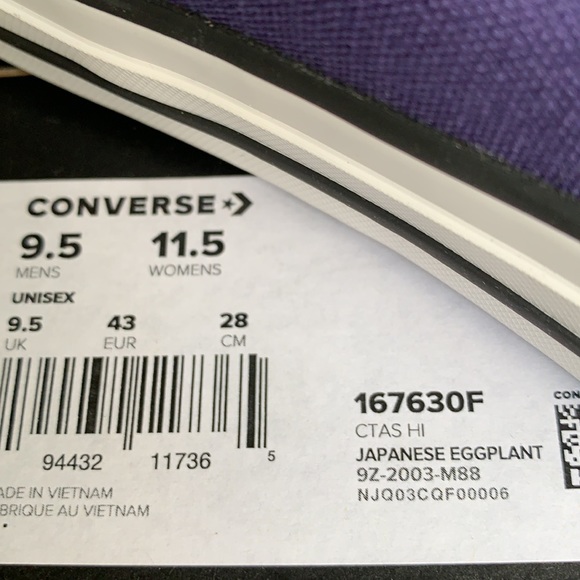 CONVERSE CTAS HI JAPANESE EGGPLANT MENS - Picture 13 of 13